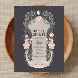 Postal De Invitación Blossom Moon Celestial Art Nouveau Bridal Shower