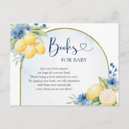 Postal De Invitación Blue Floral Lemon Main Squeeze Boks para bebé