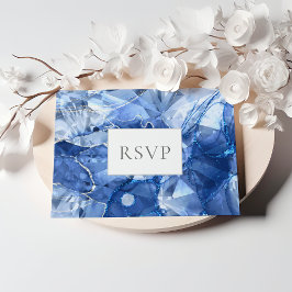 Postal De Invitación Blue Sapphire Gemstone Wedding RSVP