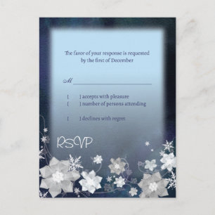 Postal De Invitación Blue Winter Wonderland Wedding RSVP