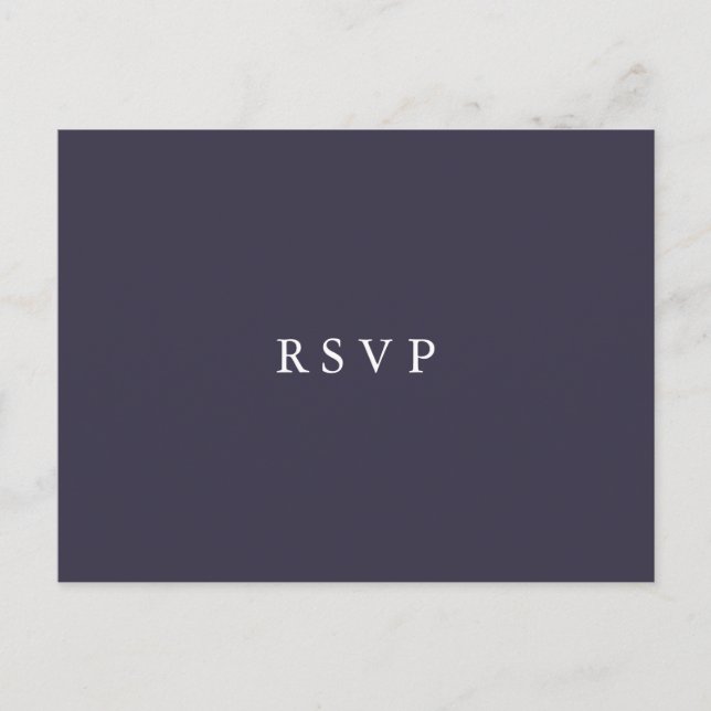 Postal De Invitación Blueberry | Boda floral RSVP COMAL CHOICE (Anverso)