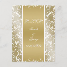 Postal De Invitación boda barroco de oro de champán