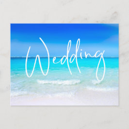 Postal De Invitación Boda Beach Ocean Blue Sand Destino moderno
