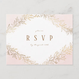 Postal De Invitación Boda botánica elegante dorada Rubor RSVP