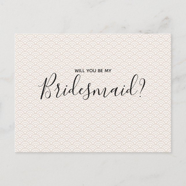 Postal De Invitación Boda Bridesmaid | Elegante patrón rosa blanco (Anverso)