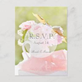 Postal De Invitación Boda con flores de primavera fresca RSVP