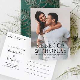 Postal De Invitación Boda con superposición de tipo de foto moderna