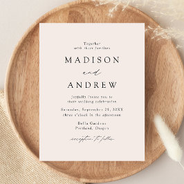 Postal De Invitación Boda Crema Elegante Moderna