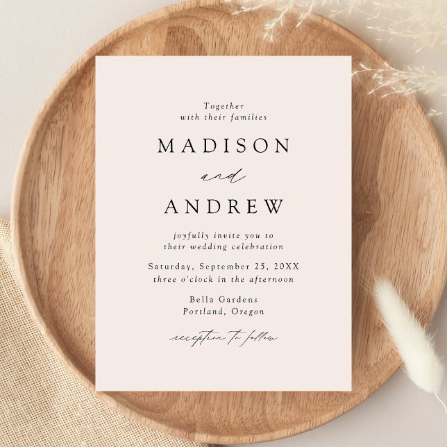 Postal De Invitación Boda Crema Moderno y Elegante (Subido por el creador)