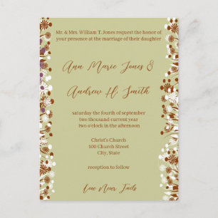 Postal De Invitación Boda Cristiana Tonos Terrosos El Amor Nunca Falla