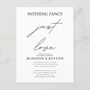 Postal De Invitación Boda de amor sin nada de fantasía