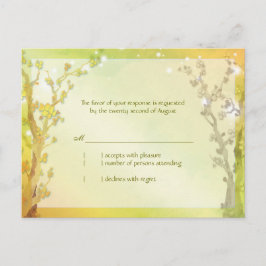 Postal De Invitación Boda de árboles forestales de primavera RSVP