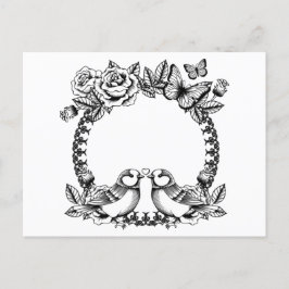 Postal De Invitación Boda de Aves de Amor