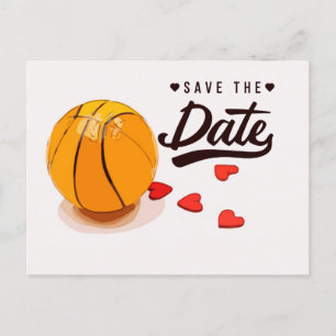 Postal De Invitación Boda de Baloncesto Guardar la Fecha