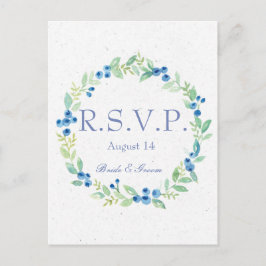 Postal De Invitación Boda de Berry RSVP en verano Rústico de Blueberry