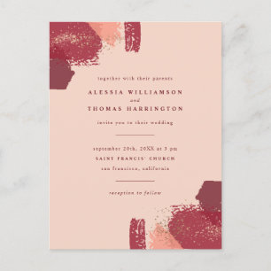 Postal De Invitación Boda de caída de oro y patinaje otoñal