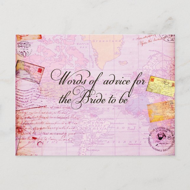 Postal De Invitación Boda de destino de ducha de novia (Anverso)