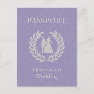 Postal De Invitación boda de destino pasaporte