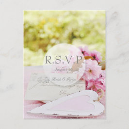 Postal De Invitación Boda de flor vintage de primavera RSVP