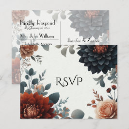 Postal De Invitación Boda de Florales Otoñales Rústicas y Malhumoradas 