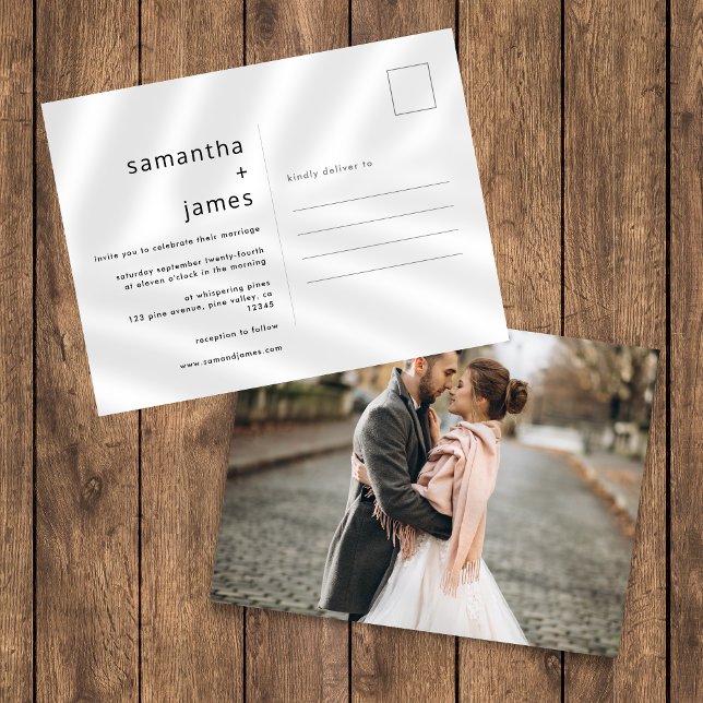 Postal De Invitación Boda de fotos minimal simple y moderno (Subido por el creador)