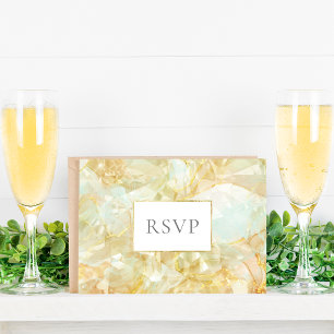 Postal De Invitación Boda de Gemstone Crystal Burst de Champagne RSVP