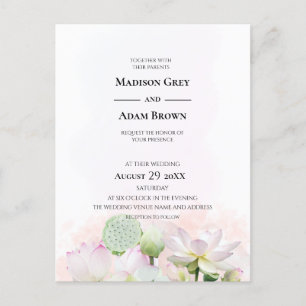 Postal De Invitación Boda de hilos de agua suaves y lóbulos de agua