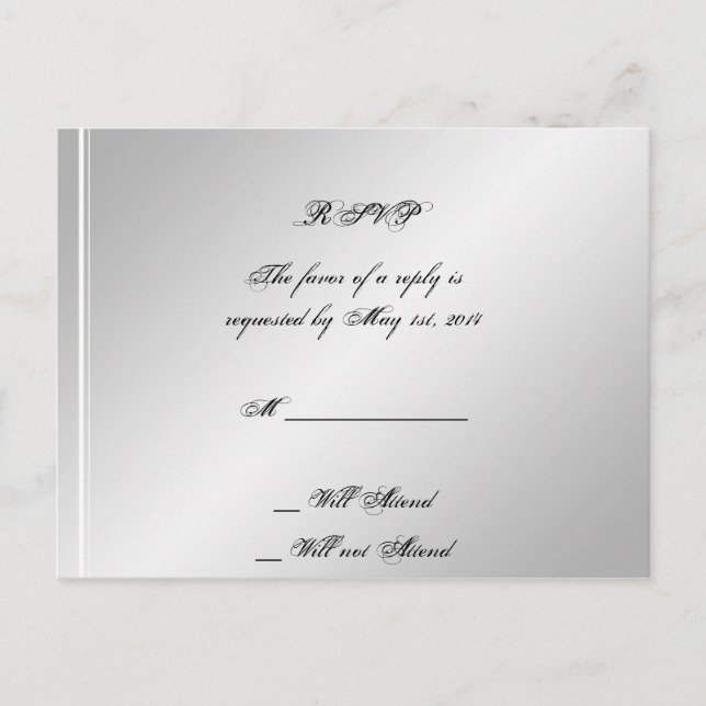 Postal De Invitación Boda de Invierno Silver White Snowflake RSVP (Anverso)