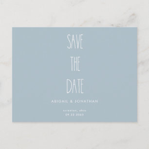 Postal De Invitación Boda de invierno simple azul hielo Guardar la fech