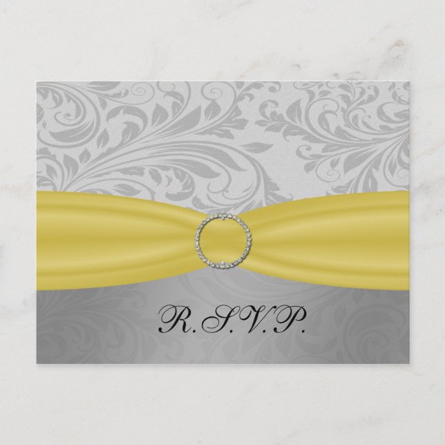 Postal De Invitación Boda de la hebilla diamante de la ribbon diamante  (Anverso)