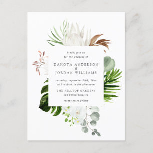 Postal De Invitación Boda de la vegetación de Eucalipto Watercolor Trop