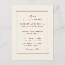 Postal De Invitación Boda de Marfil Sencillo y Elegante