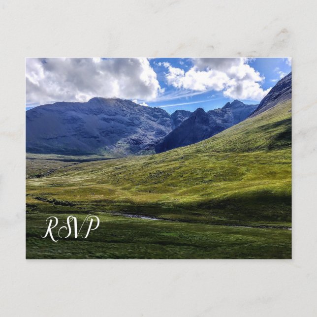 Postal De Invitación Boda de montaña RSVP (Anverso)