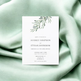 Postal De Invitación Boda de Oleos Rústicos de Verdor Presupuestario