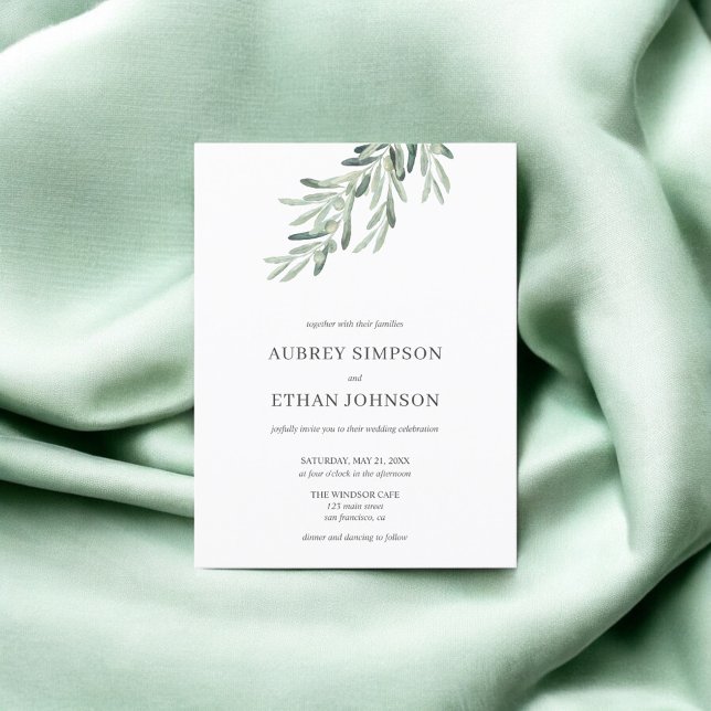 Postal De Invitación Boda de Oleos Rústicos de Verdor Presupuestario (Subido por el creador)