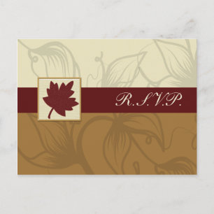 Postal De Invitación boda de otoño de otoño de hojas de arándano