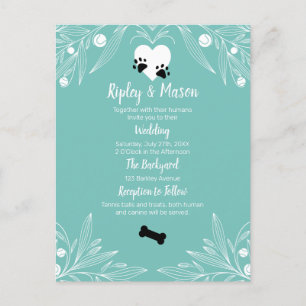 Postal De Invitación Boda de Perro de Amor Cachorro