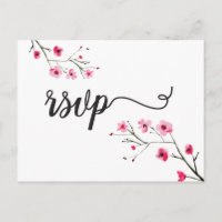 Boda de respuesta de flor de cerezo acuarela