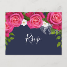 Boda de rosa azul y rosa medianoche - RSVP