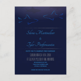 Postal De Invitación Boda de tiburones del océano azul