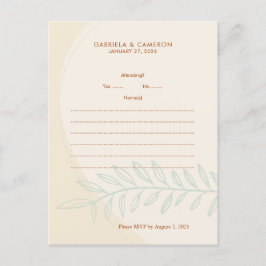 Postal De Invitación Boda de tono de otoño mínimo de Boho