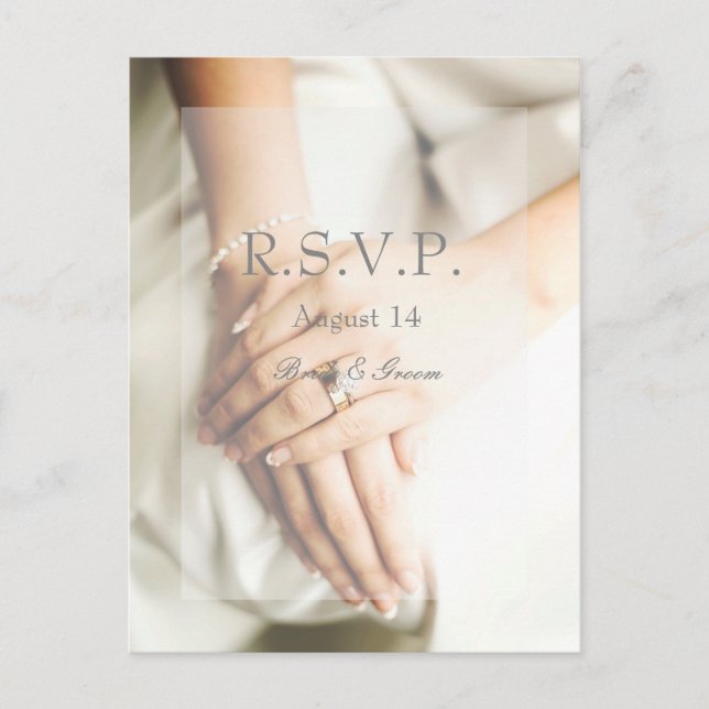 Postal De Invitación Boda del anillo del diamante de novia RSVP (Anverso)