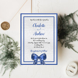 Postal De Invitación Boda elegante del arco azul real