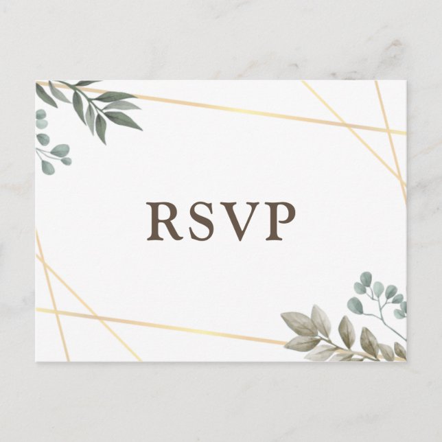 Postal De Invitación Boda floral de acuarela rusa RSVP (Anverso)