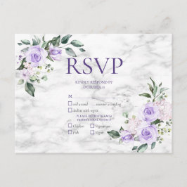 Postal De Invitación Boda floral geométrica Lilac Lavender Gold RSVP