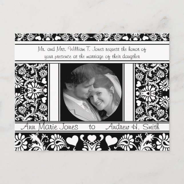 Postal De Invitación Boda fotográfica Guardar la fecha (Anverso)