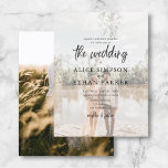 Postal De Invitación Boda fotográfico de guión de pincel casual moderno<br><div class="desc">Caligrafía de escritura de pincel casual moderna.</div>