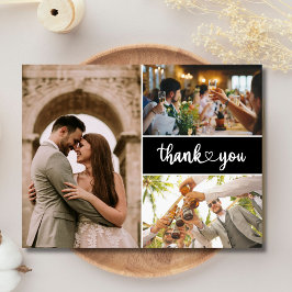 Postal De Invitación Boda fotográfico simple gracias