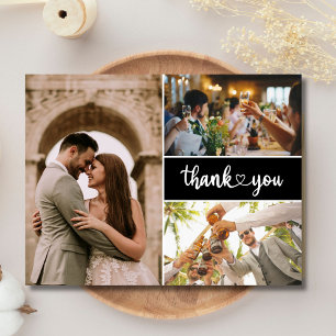Postal De Invitación Boda fotográfico simple gracias