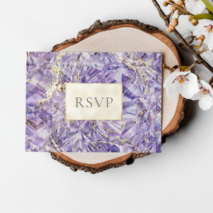 Postal De Invitación Boda Gemstone Amethyst de la Euforia Púrpura RSVP